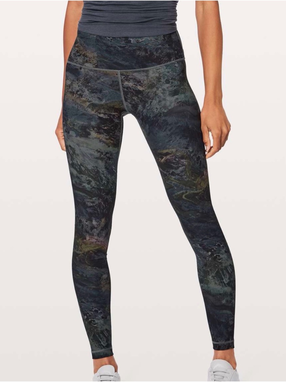 Lululemon Athletica Marble-Print High-Rise Leggings Wunder Under Tight 2